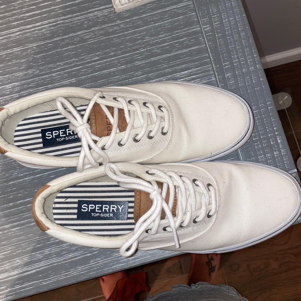 White sperry sneakers